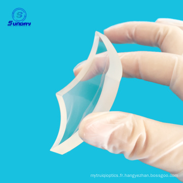 Optique Ménisque Lentille cylindrique UV CaF2 Calcium Fluorure Cristal